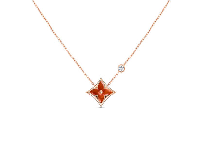 [Love's Uplift]STAR NECKLACE PINK GOLD 1 DIAMOND
