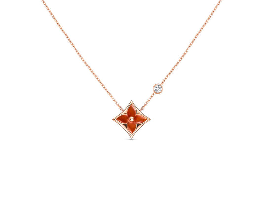 [Love's Uplift]STAR NECKLACE PINK GOLD 1 DIAMOND
