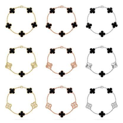 [Love's Uplift] CLOVER 5 MOTIF ONYXS BRACELET COLLECTION