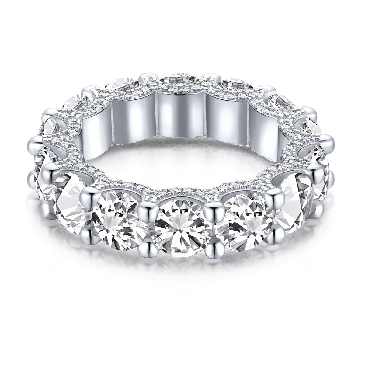 [Love's Uplift]Gorgeous Round Cut Tennis Ring