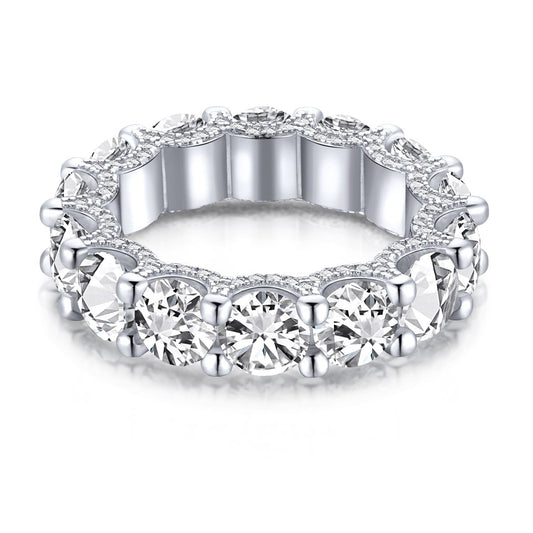 [Love's Uplift]Gorgeous Round Cut Tennis Ring