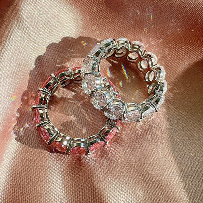 [Love's Uplift]Dainty Elongated Cushion Cut Tennis Ring