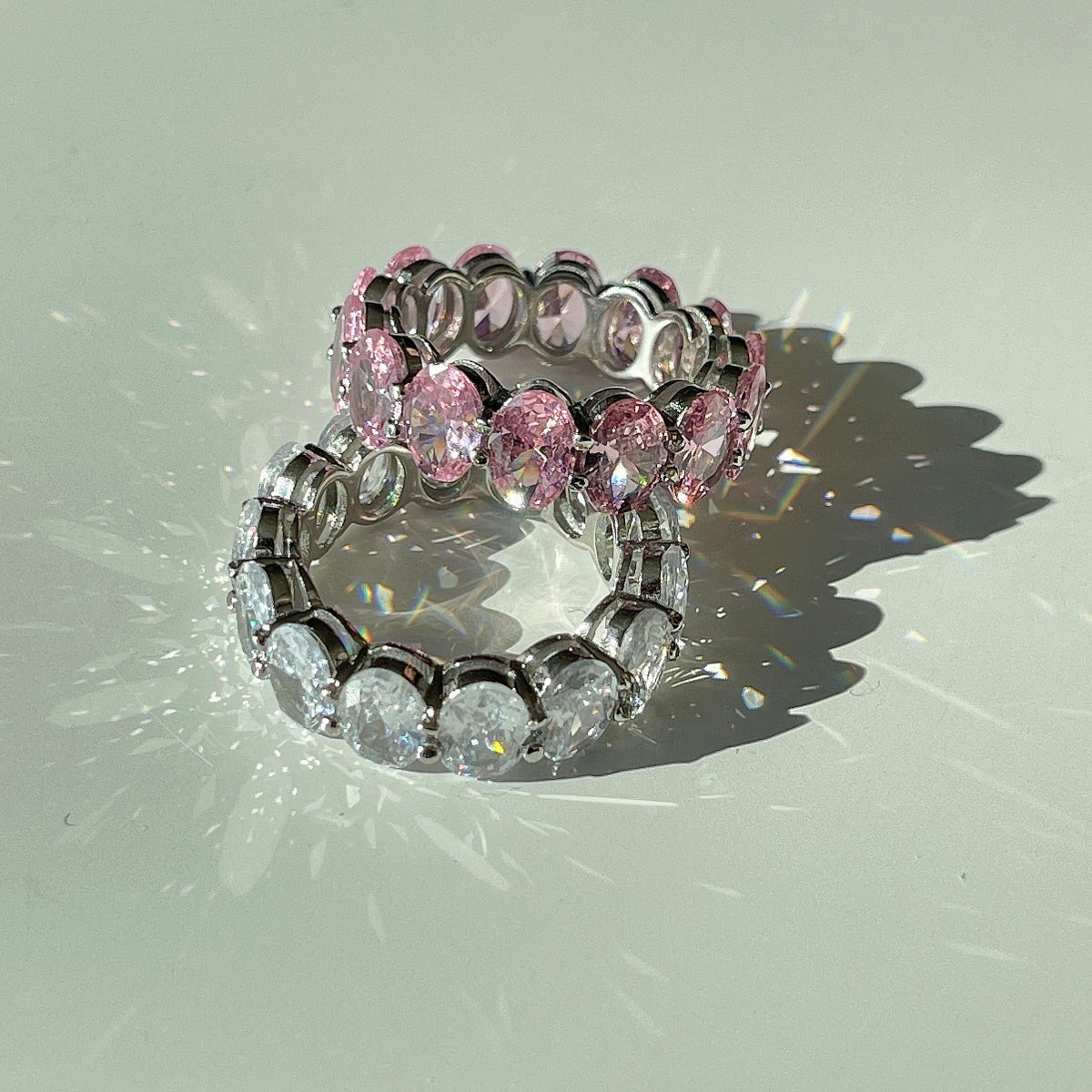 [Love's Uplift]Dainty Elongated Cushion Cut Tennis Ring