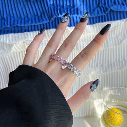 [Love's Uplift]Dainty Elongated Cushion Cut Tennis Ring