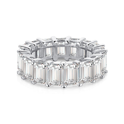 [Love's Uplift]0.75 Carat Elegant Emerald Cut Tennis Ring