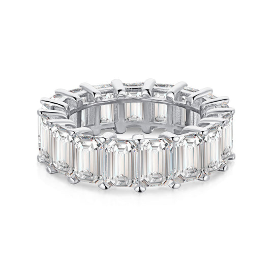 [Love's Uplift]0.75 Carat Elegant Emerald Cut Tennis Ring