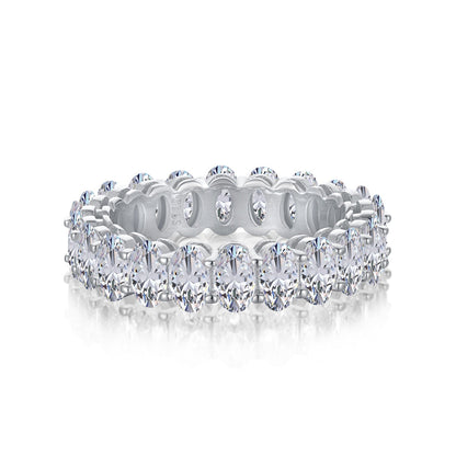 [Love's Uplift]Ornate Oval Cut Tennis Ring