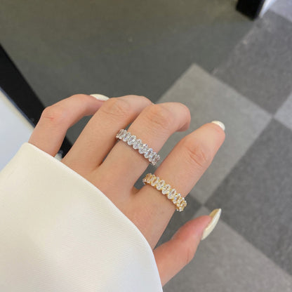 [Love's Uplift]Ornate Oval Cut Tennis Ring