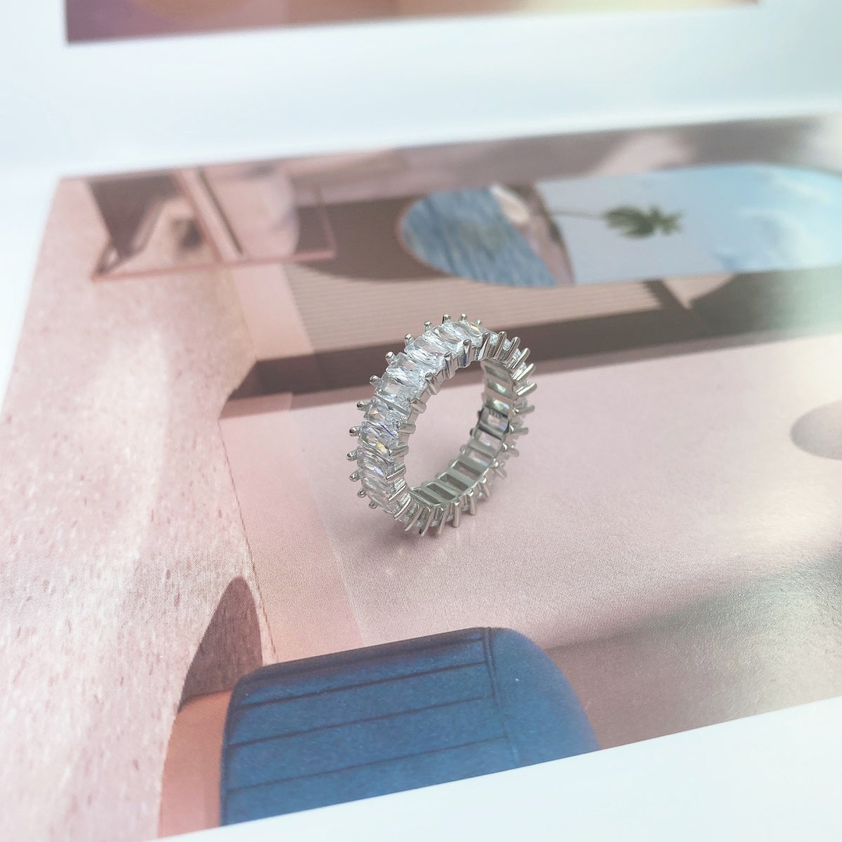 [Love's Uplift]Unique Colorful Radiant Cut RIng
