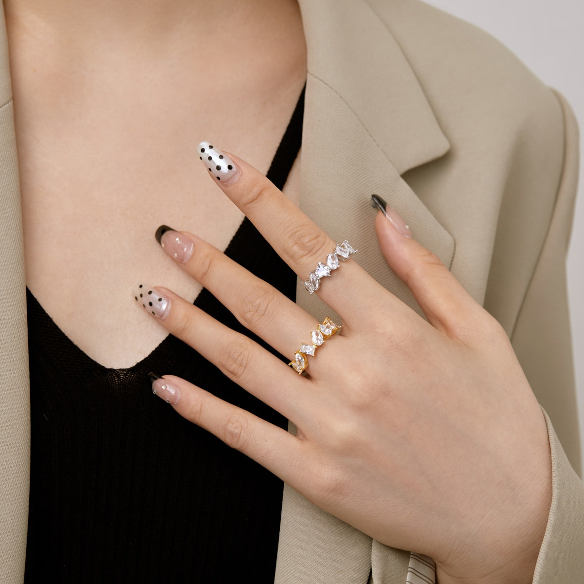 [Love's Uplift]Delicate Multi Cut Ring