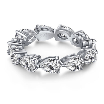 [Love's Uplift]Exquisite Pear Cut Tennis Ring