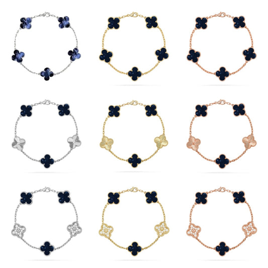 [Love's Uplift]CLOVER 5 MOTIF PIETERSITE BRACELET COLLECTION