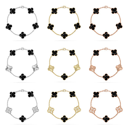 [Love's Uplift] CLOVER 5 MOTIF PULSAR STONE BRACELET COLLECTION