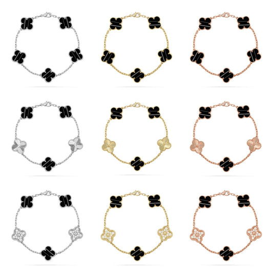 [Love's Uplift] CLOVER 5 MOTIF PULSAR STONE BRACELET COLLECTION