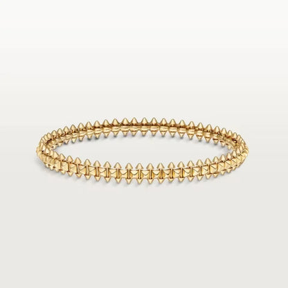 [Love's Uplift] CLASH & Clover Laser 5-Motif & LOVE Brushed Bracelet Stack Set