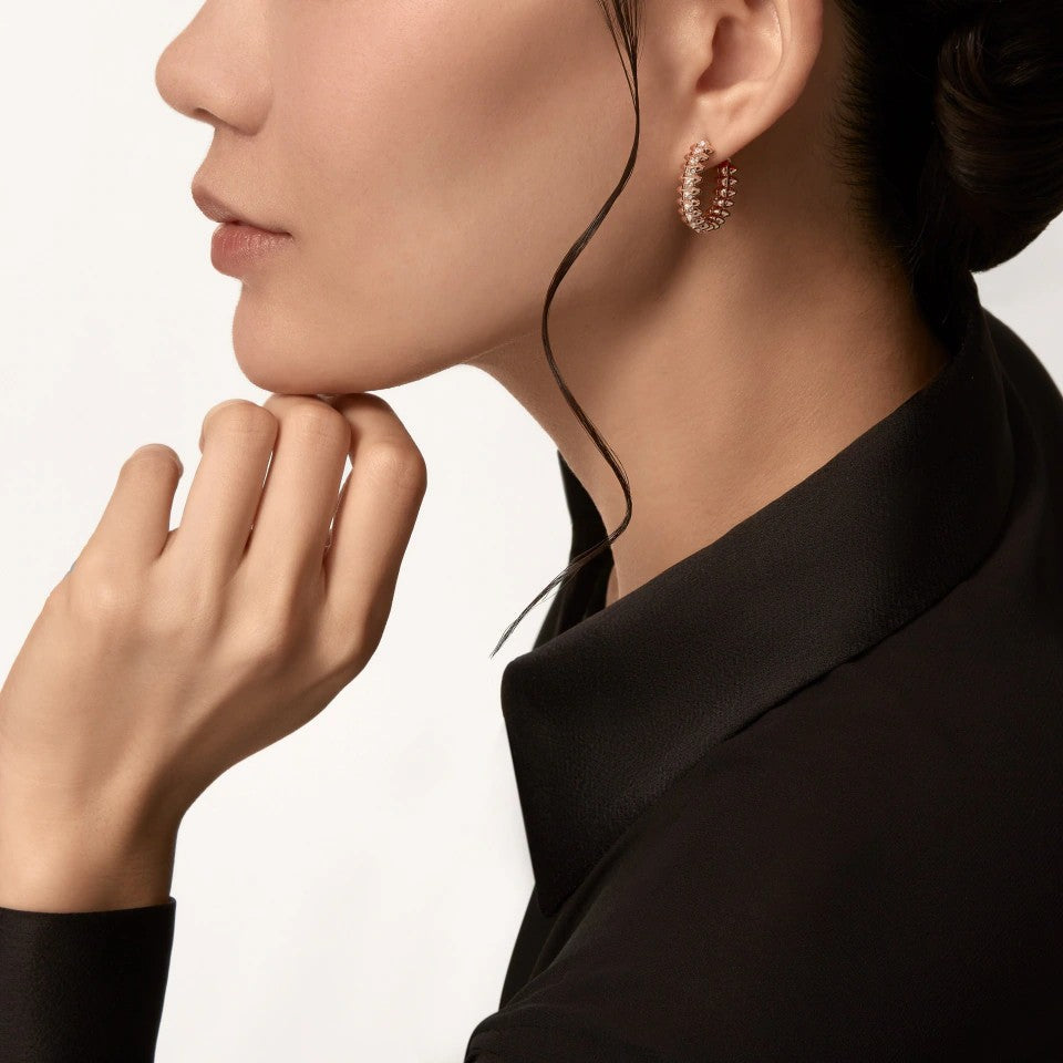 [Love's Uplift]CLASH 6.4MM FULL DIAMOND SMALL EARRINGS