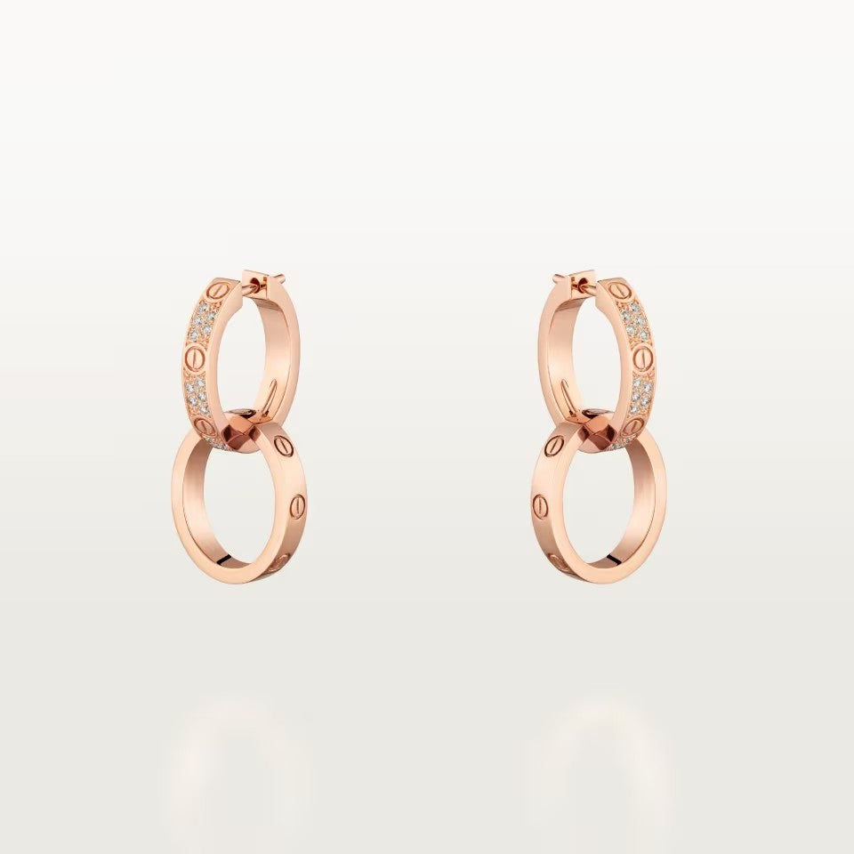 [Love's Uplift]LOVE 3.3MM DANGLE HALF DIAMOND EARRINGS