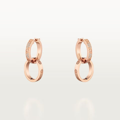 [Love's Uplift]LOVE 3.3MM DANGLE HALF DIAMOND EARRINGS