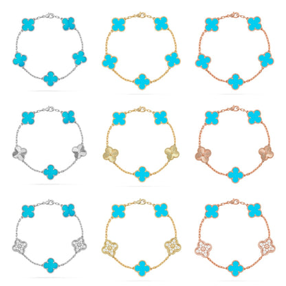 [Love's Uplift] CLOVER 5 MOTIF TURQUOISE BRACELET COLLECTION
