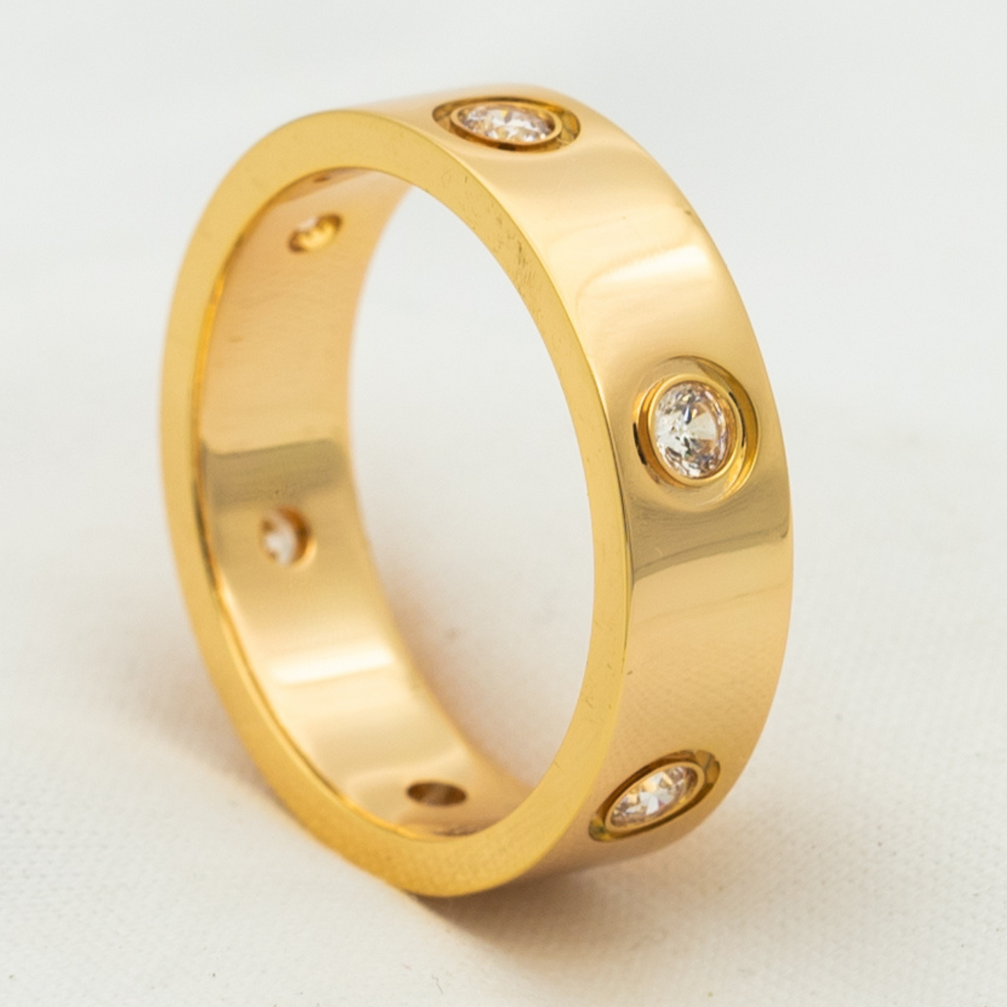 [Love's Uplift]LOVE RING 5.5MM 6 DIAMONDS PINK GOLD