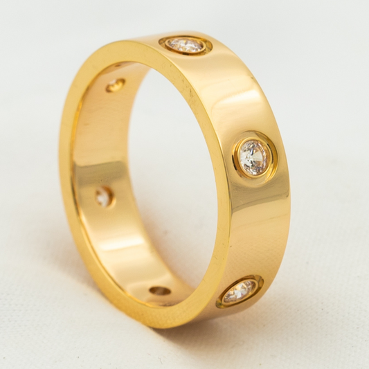 [Love's Uplift]LOVE RING 5.5MM 6 DIAMONDS PINK GOLD