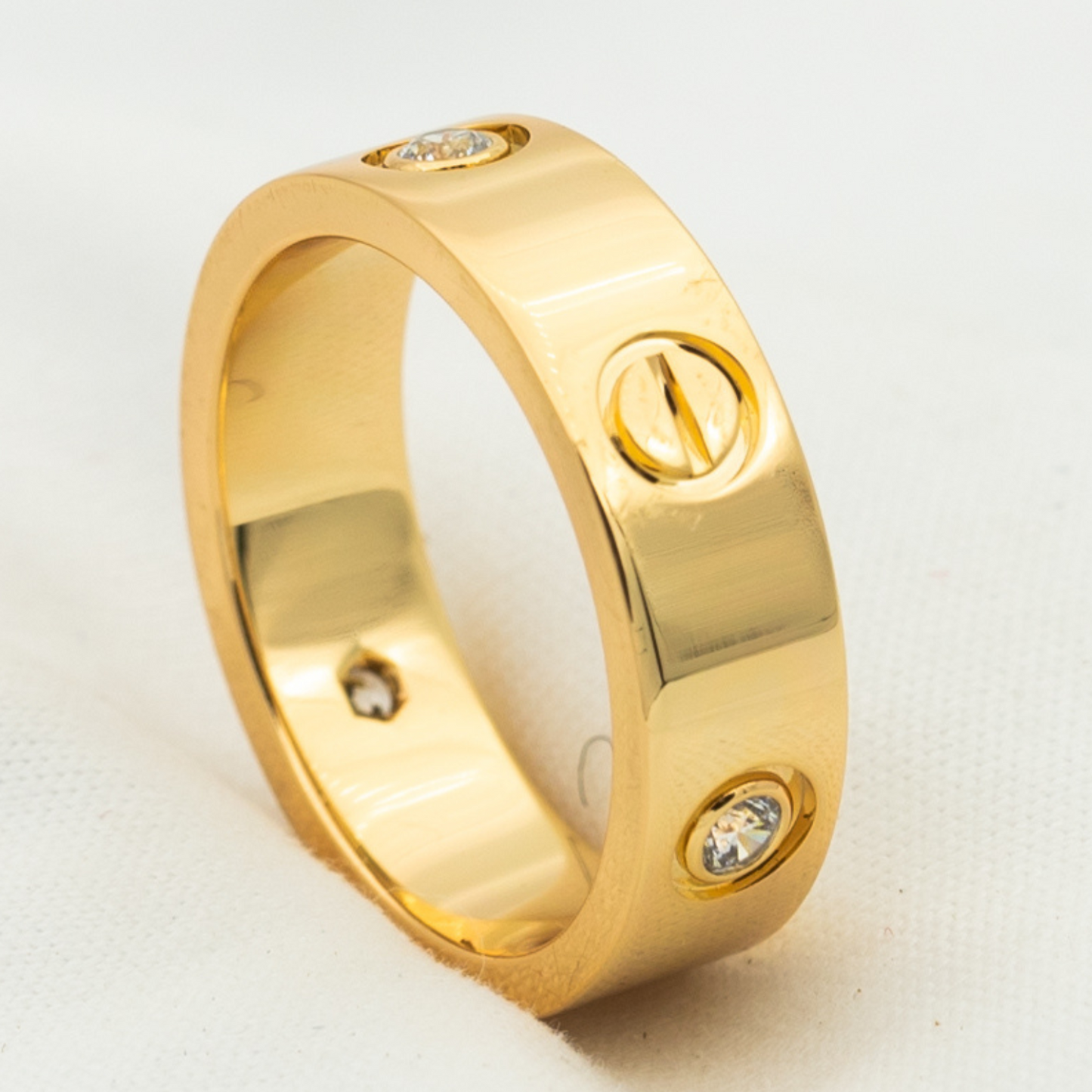 [Love's Uplift]LOVE RING 5.5MM 3 DIAMONDS PINK GOLD