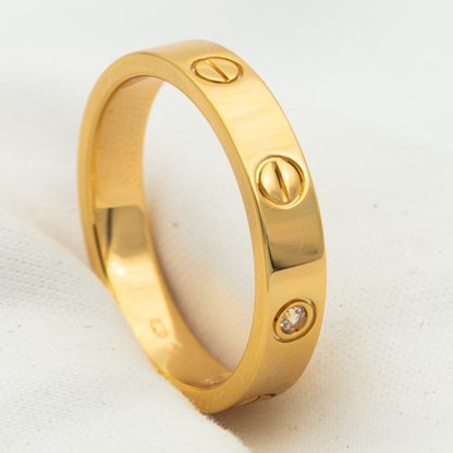 [Love's Uplift]LOVE RING 4MM 1 DIAMOND PINK GOLD