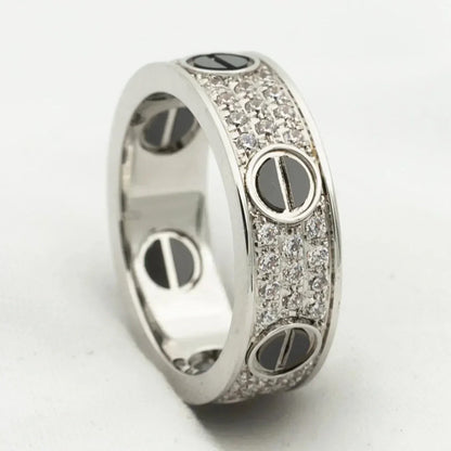 [Love's Uplift]LOVE RING 5.5MM DIAMONDS PAVED CERAMIC