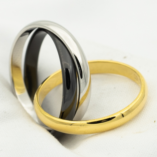 [Love's Uplift]TRINITY RING BLACK GOLD SILVER