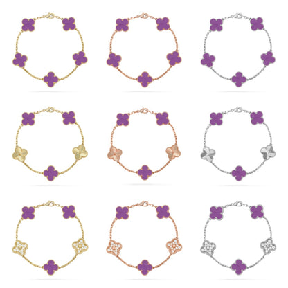 [Love's Uplift] CLOVER 5 MOTIF VIOLET BRACELET COLLECTION