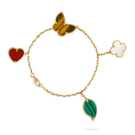 [Love's Uplift]LUCKY SPRING 5 MOTIF GOLD BRACELET