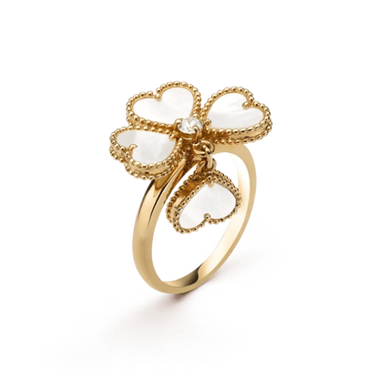 [Love's Uplift]SWEET CLOVER WHITE MOP RING