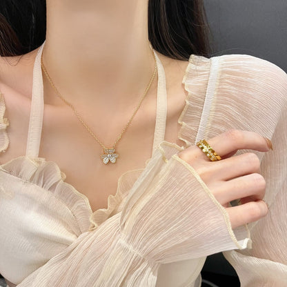 [Love's Uplift]FLOWER DIAMOND NECKLACE
