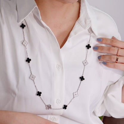 [Love's Uplift]CLOVER 20 MOTIFS ONYX DIAMOND SILVER