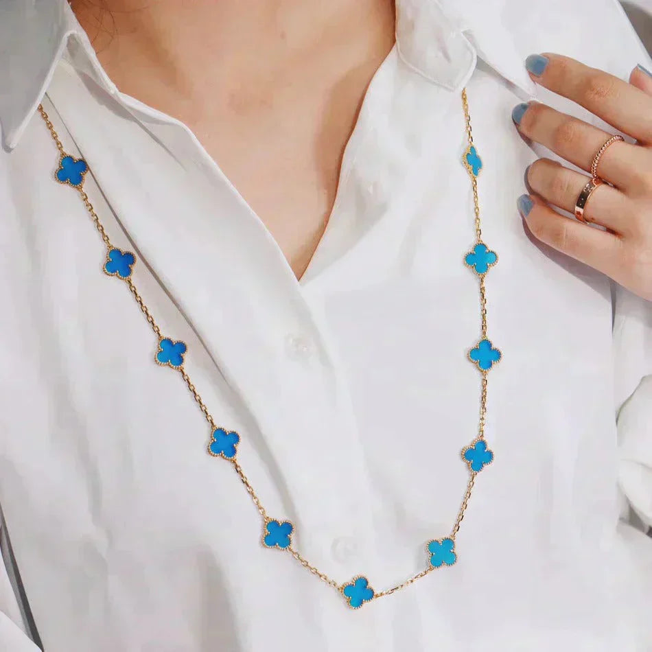 [Love's Uplift]CLOVER 20 MOTIFS TURQUOISE GOLD