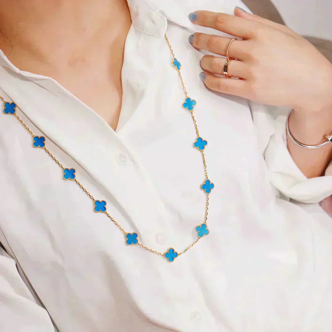[Love's Uplift]CLOVER 20 MOTIFS TURQUOISE GOLD