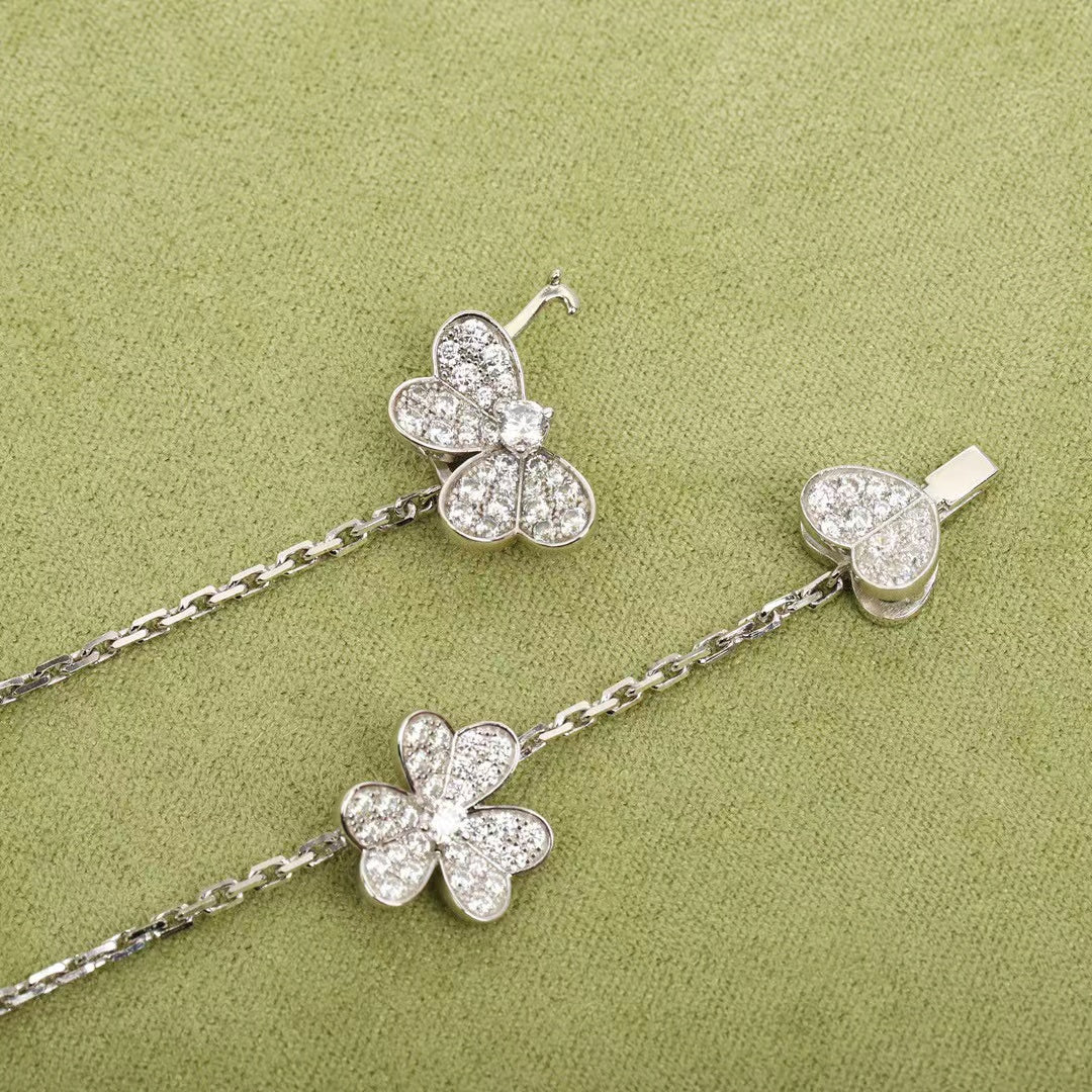 [Love's Uplift]FRIVOLE SILVER 9 FLOWERS NECKLACE