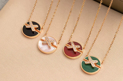 [Love's Uplift]JEUX DE ROSE GOLD DIAMOND NECKLACE