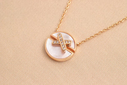[Love's Uplift]JEUX DE ROSE GOLD DIAMOND NECKLACE