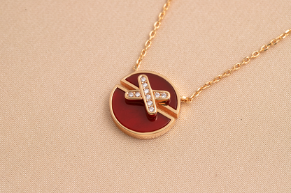 [Love's Uplift]JEUX DE PINK GOLD DIAMOND NECKLACE