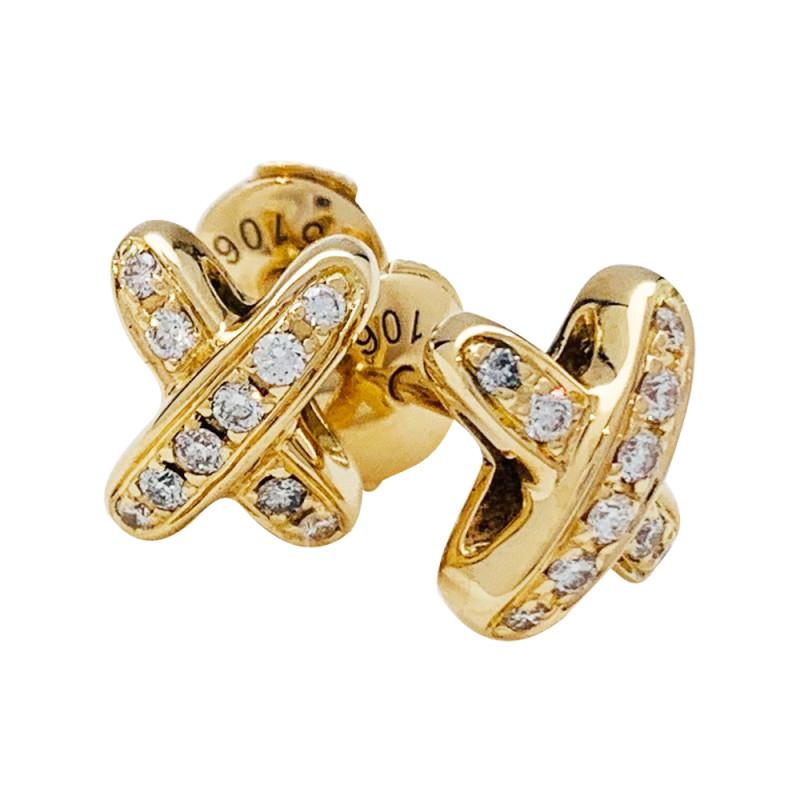 [Love's Uplift]JEUX DE GOLD DIAMOND EARRINGS