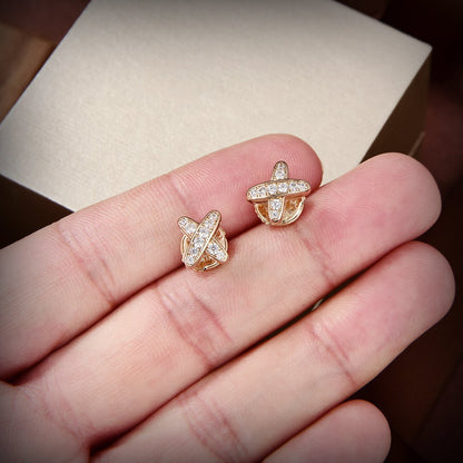 [Love's Uplift]JEUX DE GOLD DIAMOND EARRINGS