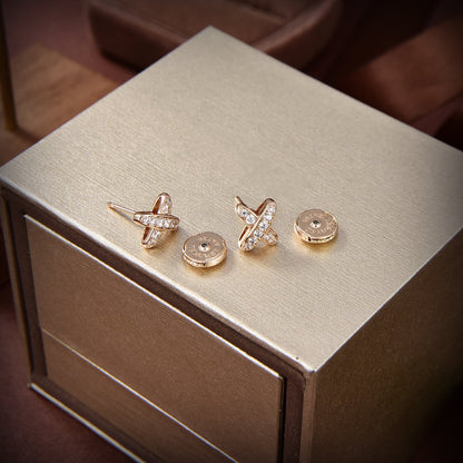 [Love's Uplift]JEUX DE GOLD DIAMOND EARRINGS