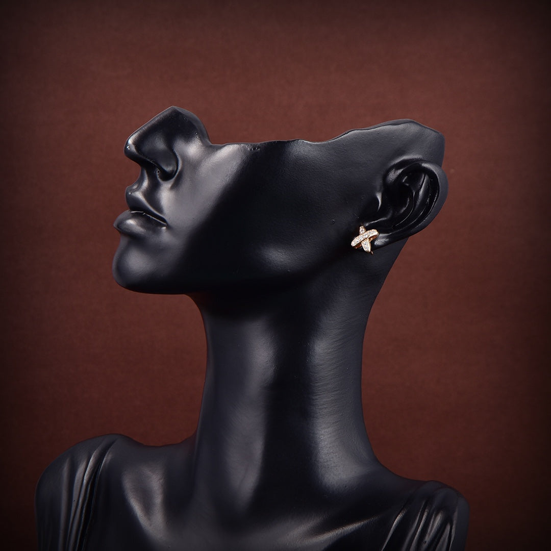 [Love's Uplift]JEUX DE GOLD DIAMOND EARRINGS