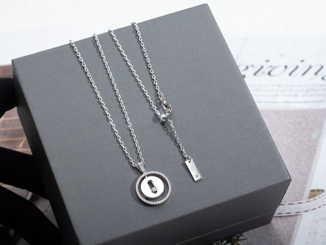 [Love's Uplift ]LUCKY MOVE PM NECKLACE SILVER DIAMOND