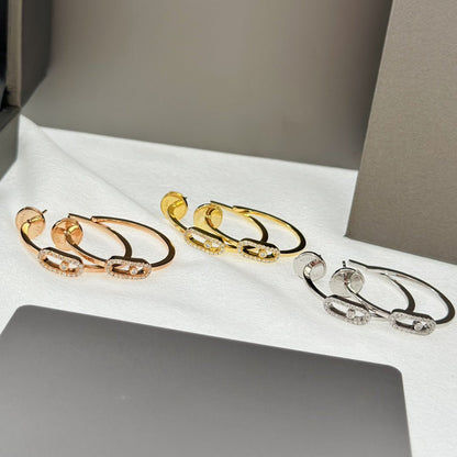 [Love's Uplift ]CREOLES MOVE UNO PM DIAMOND EARRINGS