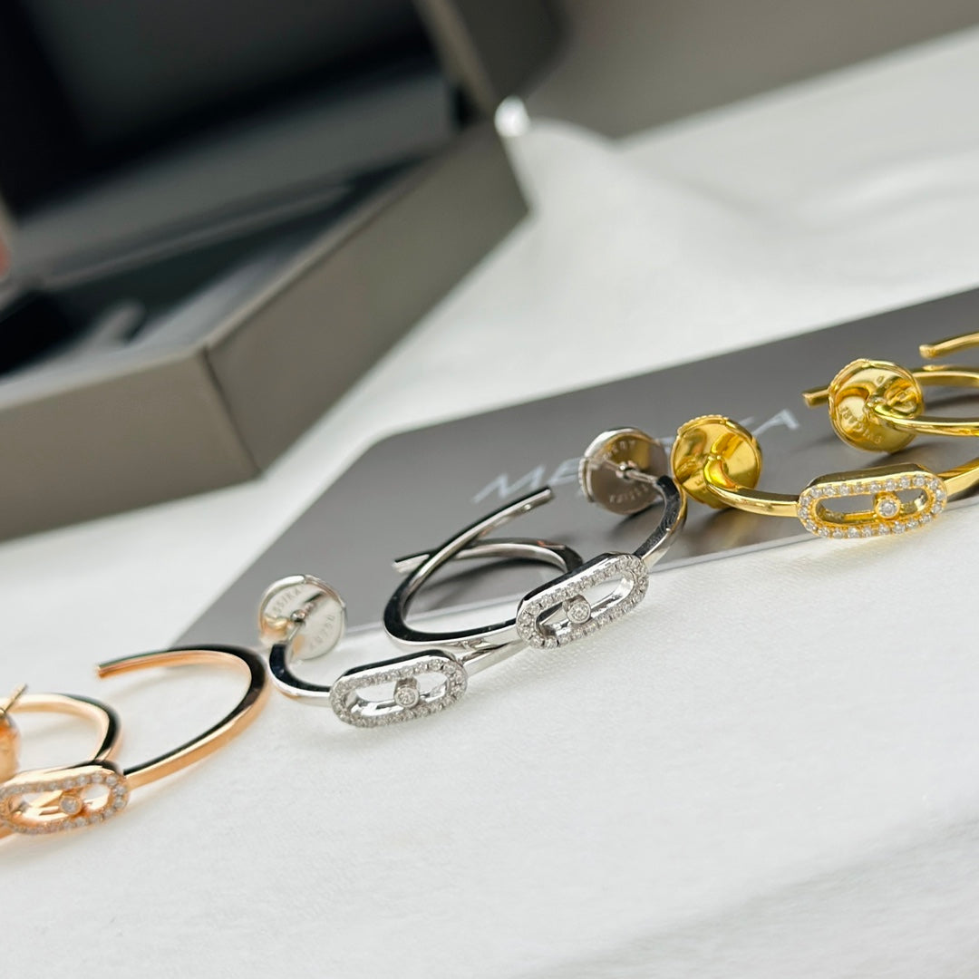 [Love's Uplift ]CREOLES MOVE UNO PM DIAMOND EARRINGS