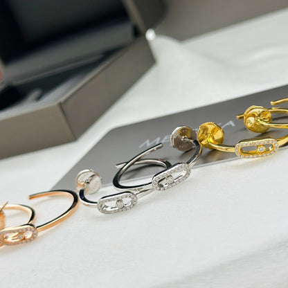 [Love's Uplift ]CREOLES MOVE UNO PM DIAMOND EARRINGS