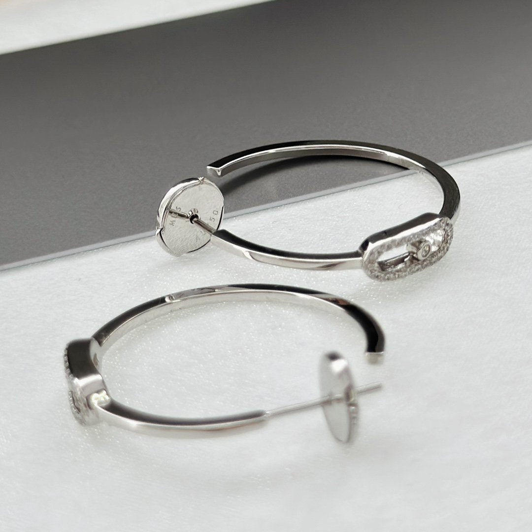 [Love's Uplift ]CREOLES MOVE UNO PM DIAMOND EARRINGS