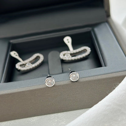 [Love's Uplift ]MOVE UNO SILVER DIAMOND EARRINGS